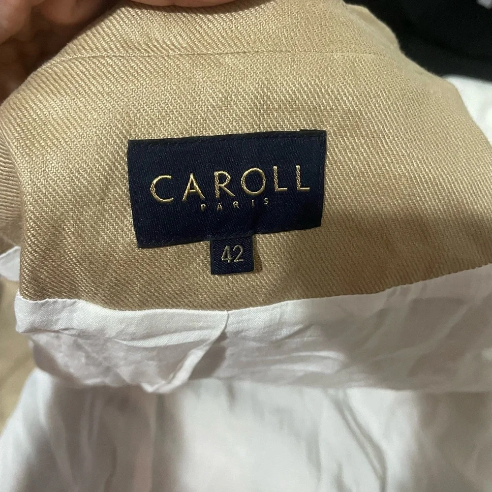 Caroll Paris Classic Women's Linen Blazer - Beige